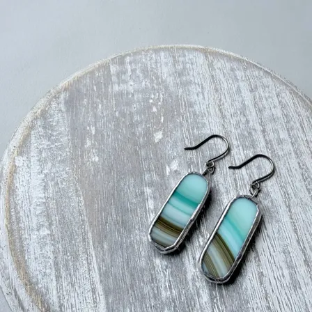Shoreline｜ステンドグラスピアス
【ハンドメイド】