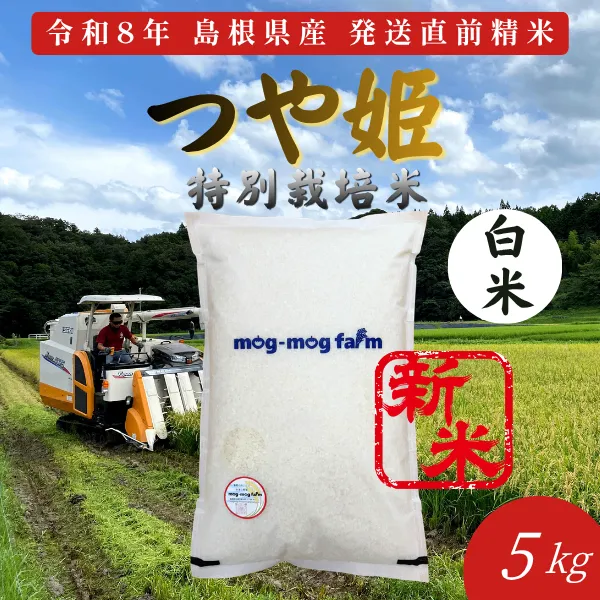 令和8年産 新米 島根県産つや姫 白米5kg 特別栽培米 一等米相当 発送直前精米 【秋の味覚】