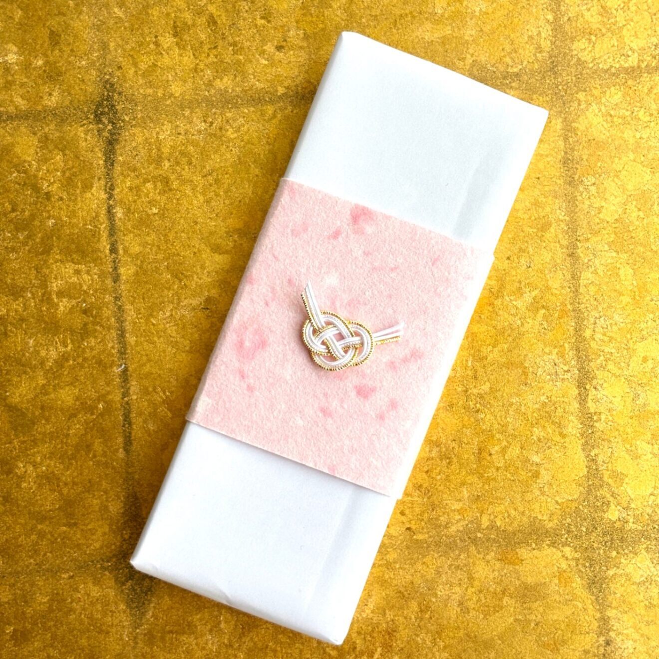 水引飾り 白×金 5点セット｜あわじ・アレンジ・梅結び選択可　ハンドメイド