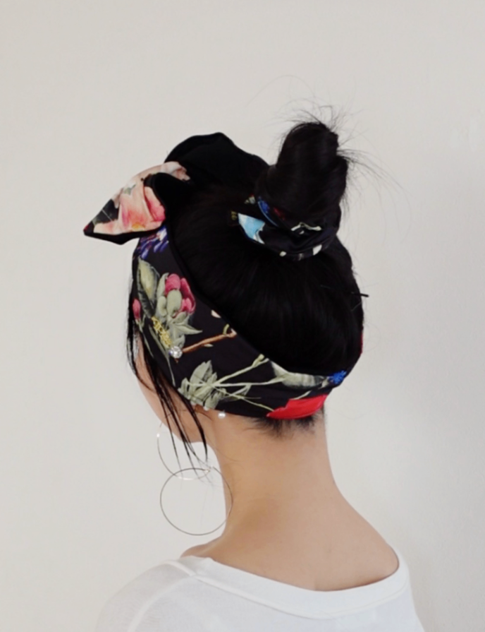 リバーシブルBloom Noir Black 着せ替えターバン 