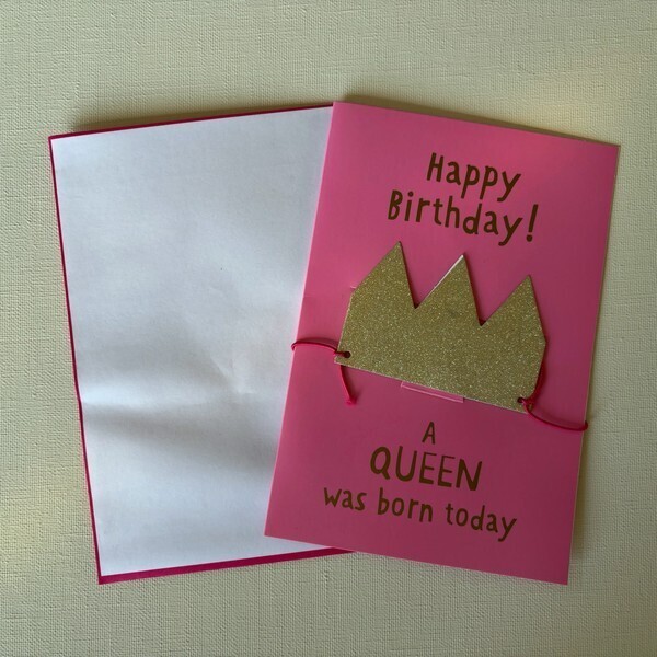 【バースデーカード】QUEEN ピンク×ゴールド