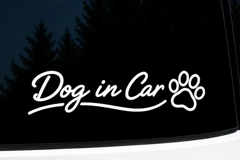 愛犬とのお出かけを可愛くアピール♪ ドッグインカー ステッカー 肉球 白【26】
