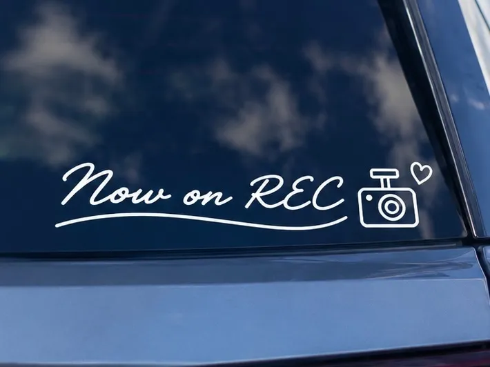 お得な2枚セット♪ NOW ON REC 車用 ステッカー（白）【27-2】