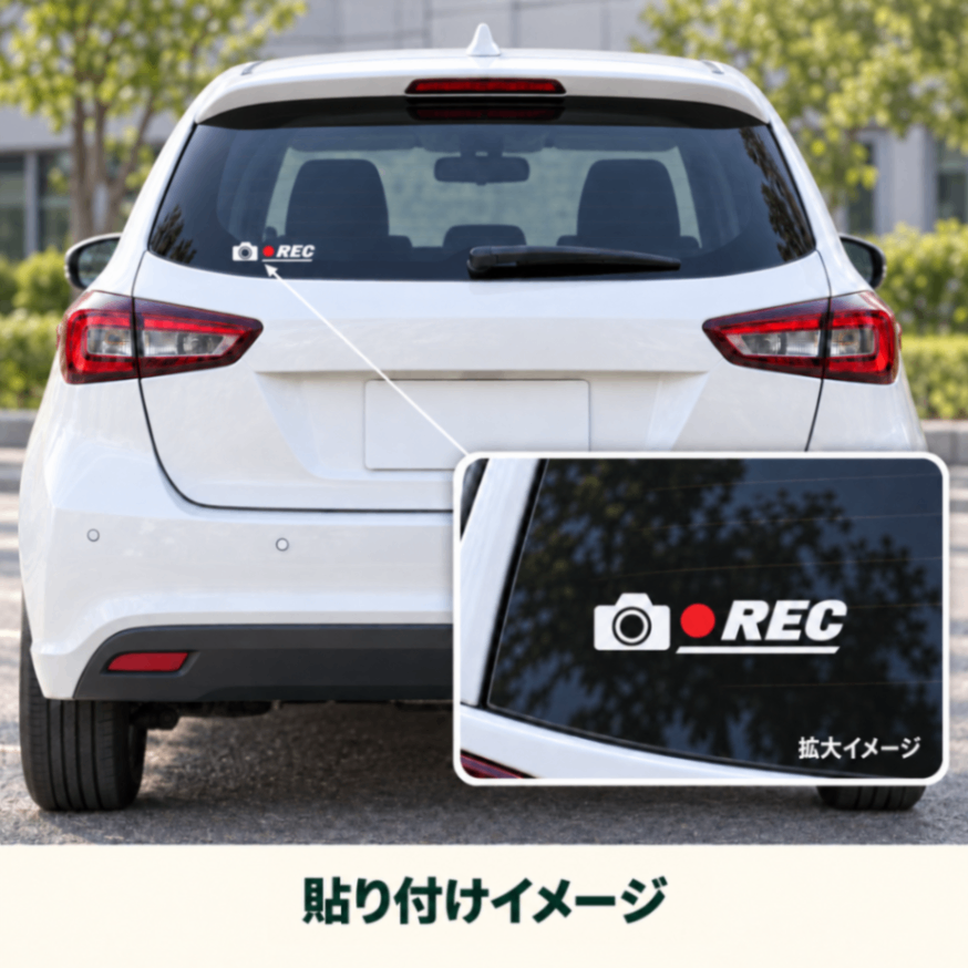 お得な2枚セット♪ ドラレコ ステッカー 車 REC シンプル カッティングステッカー【29-2】