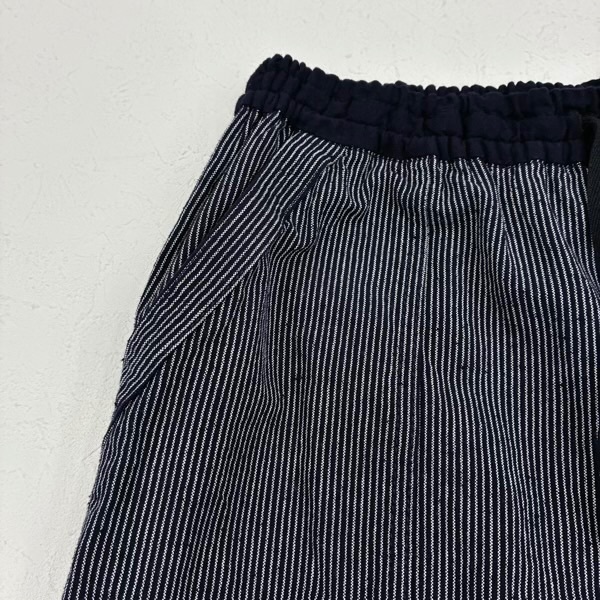 久留米絣　儀右ヱ門　もんぱん 　L　ストライプ　紺/白　