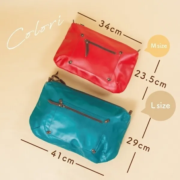 【馬革】姫路レザー スクエアショルダーバッグ COLORI Mサイズ（日本製）