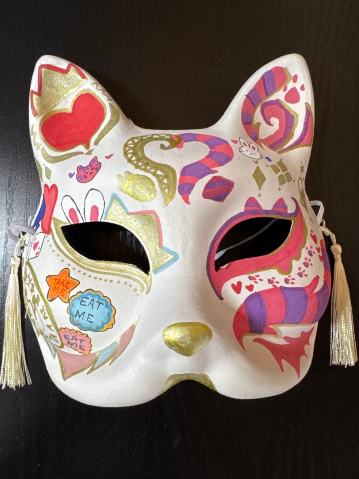 【✨ハッピーハロウィン✨】一点もの｜手描き狐面「Magic」＊ハンドペイント 狐のお面