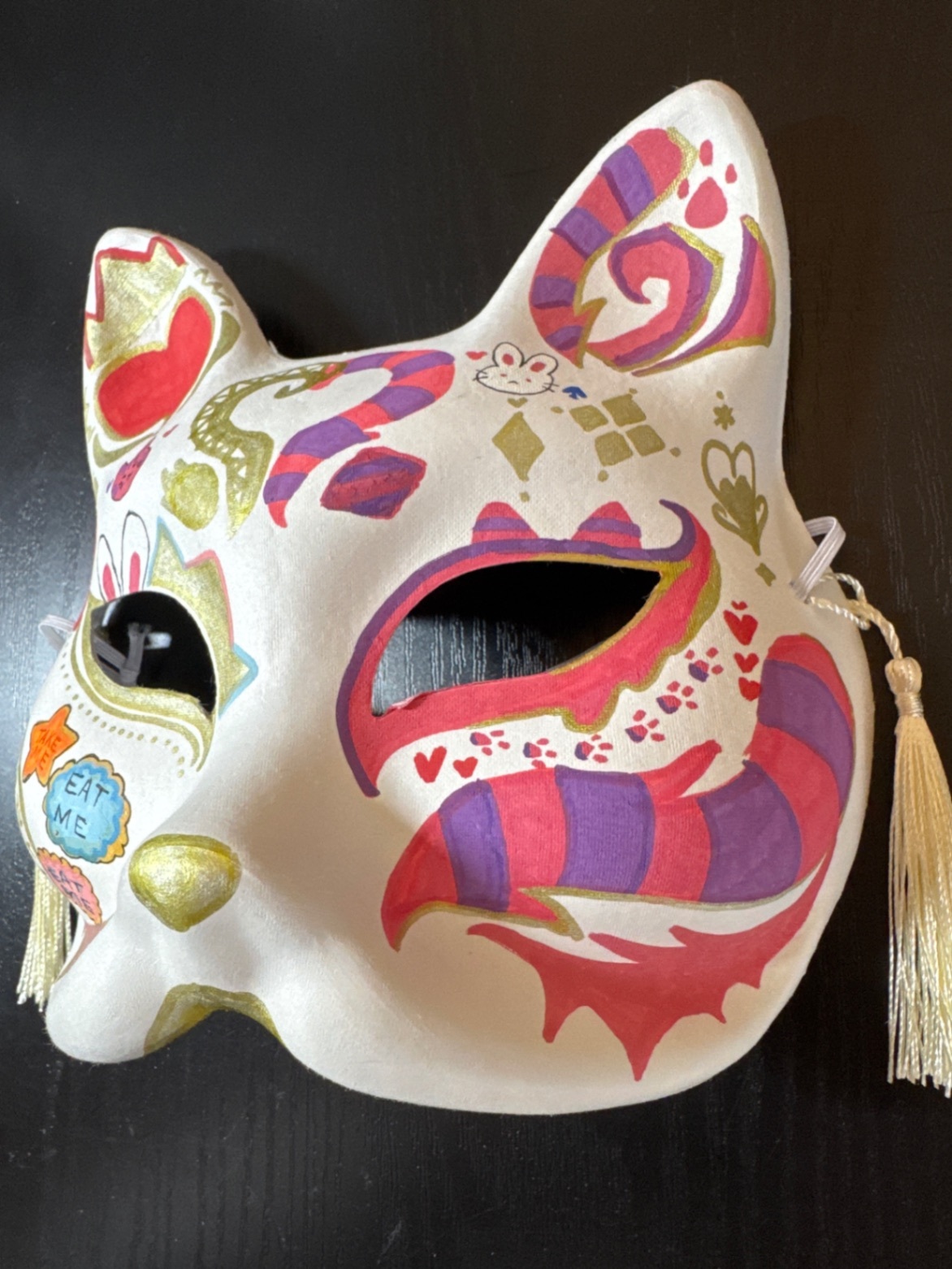 【✨ハッピーハロウィン✨】一点もの｜手描き狐面「Magic」＊ハンドペイント 狐のお面