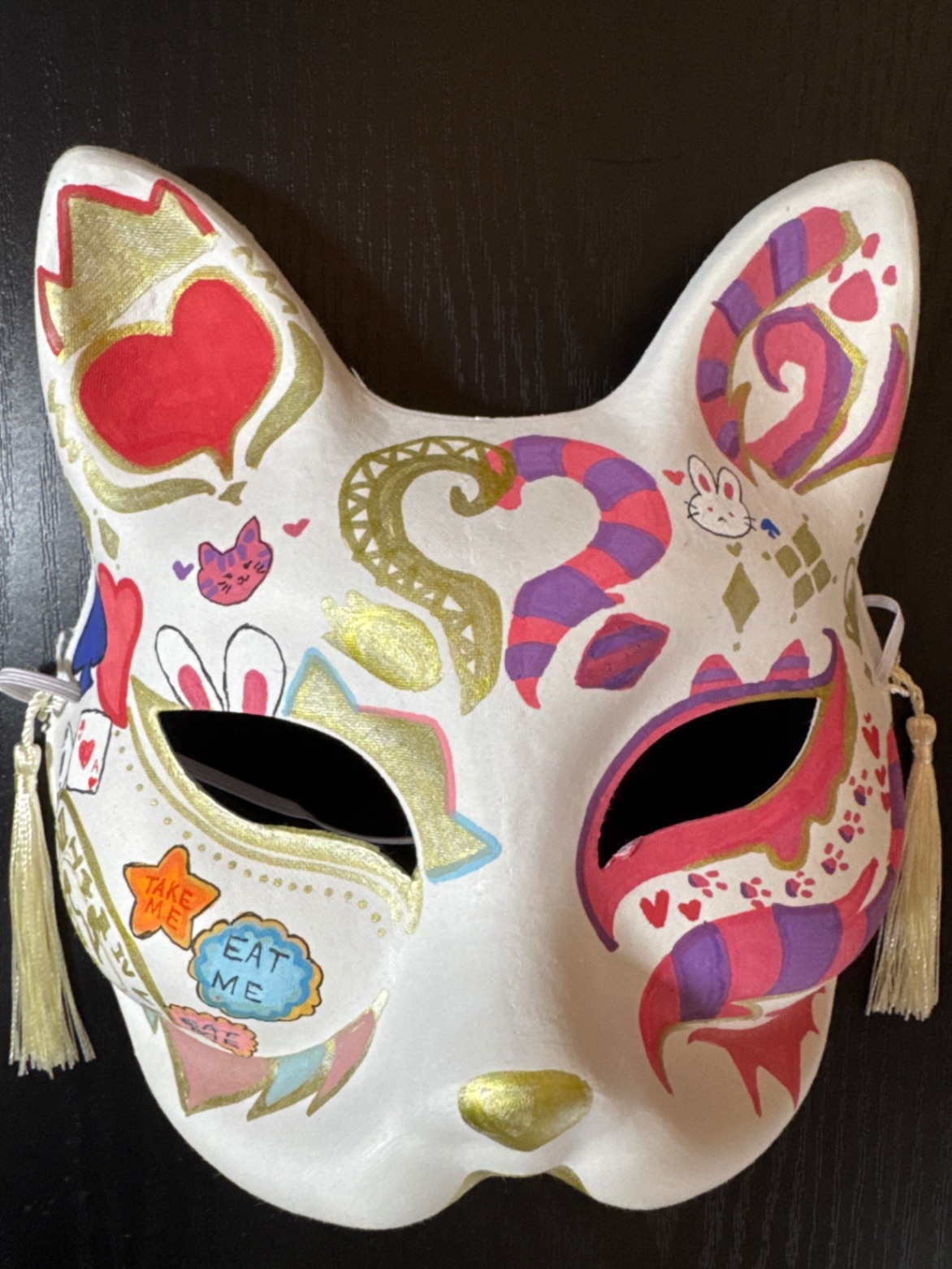【✨ハッピーハロウィン✨】一点もの｜手描き狐面「Magic」＊ハンドペイント 狐のお面