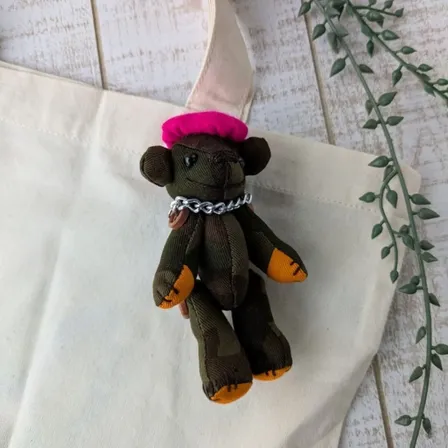 カモフラ柄テディベアブローチ（１０ｃｍ）