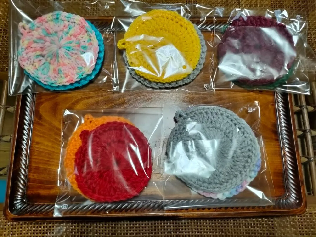 稼げや祭り🔴増量＋1枚
アクリルたわし（3枚入り）
手作り・日本製
ループ付　約１２cm
すぐ乾く🎵