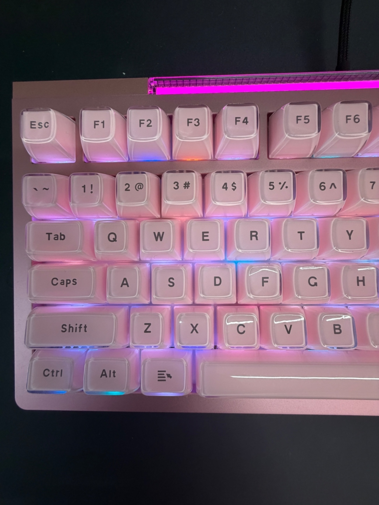 EPOMAKER GLOW75 ピンク GrayWood V4 MOAキーキャップ RGB液晶
