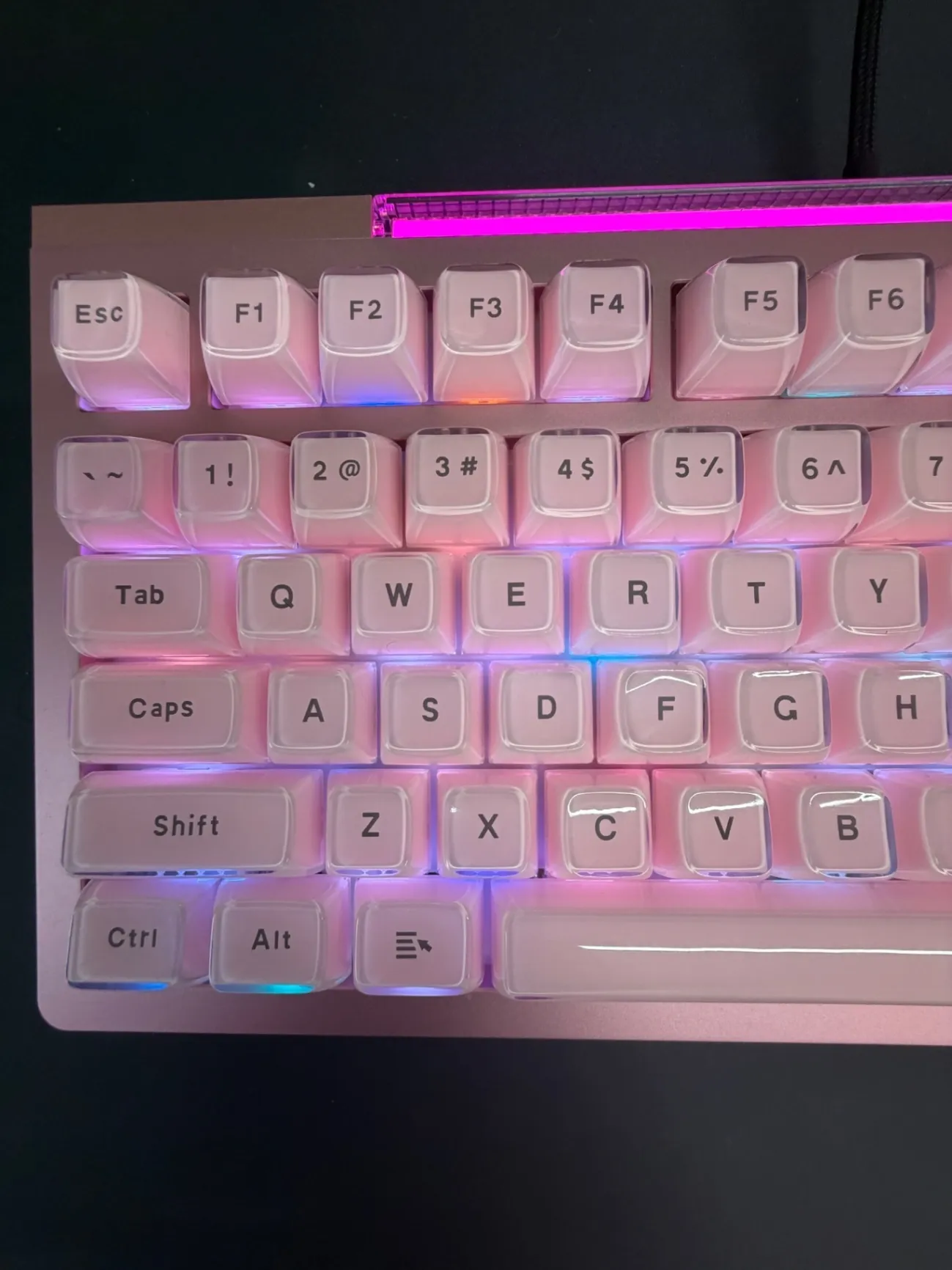 EPOMAKER GLOW75 ピンク GrayWood V4 MOAキーキャップ RGB液晶