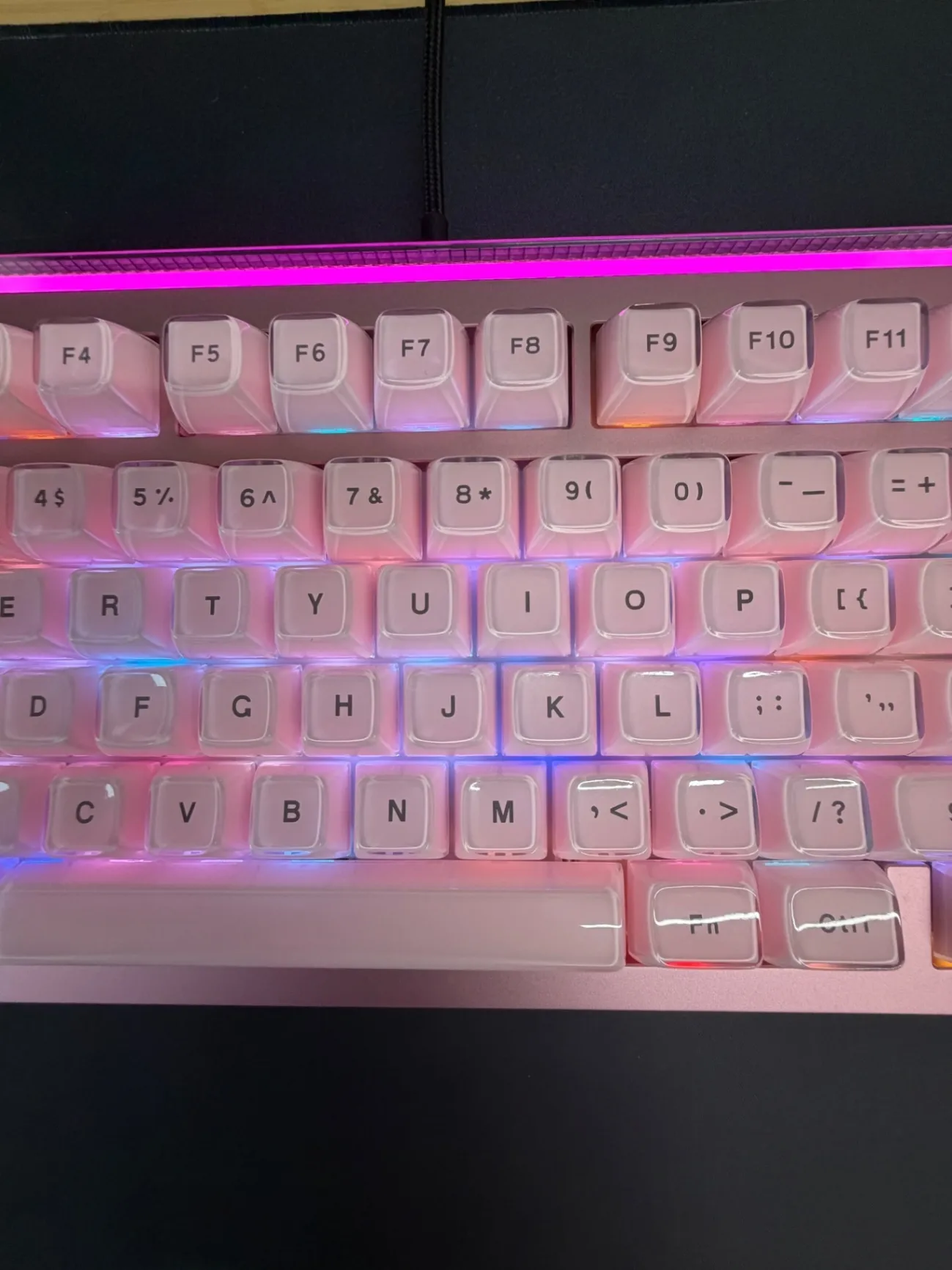 EPOMAKER GLOW75 ピンク GrayWood V4 MOAキーキャップ RGB液晶