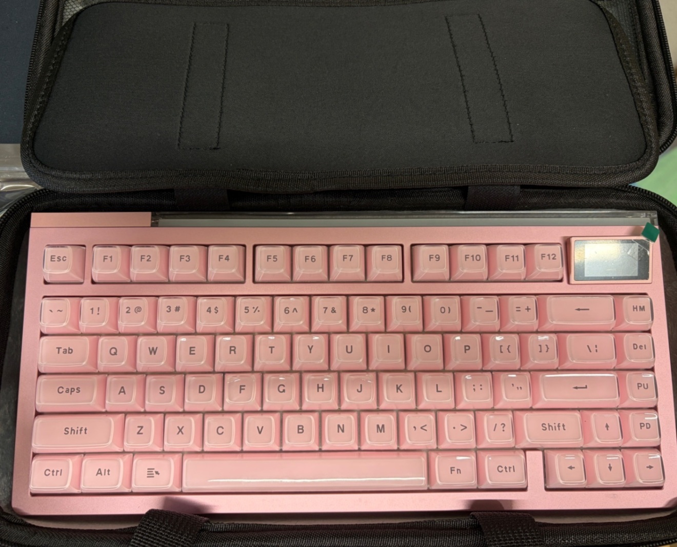 EPOMAKER GLOW75 ピンク GrayWood V4 MOAキーキャップ RGB液晶