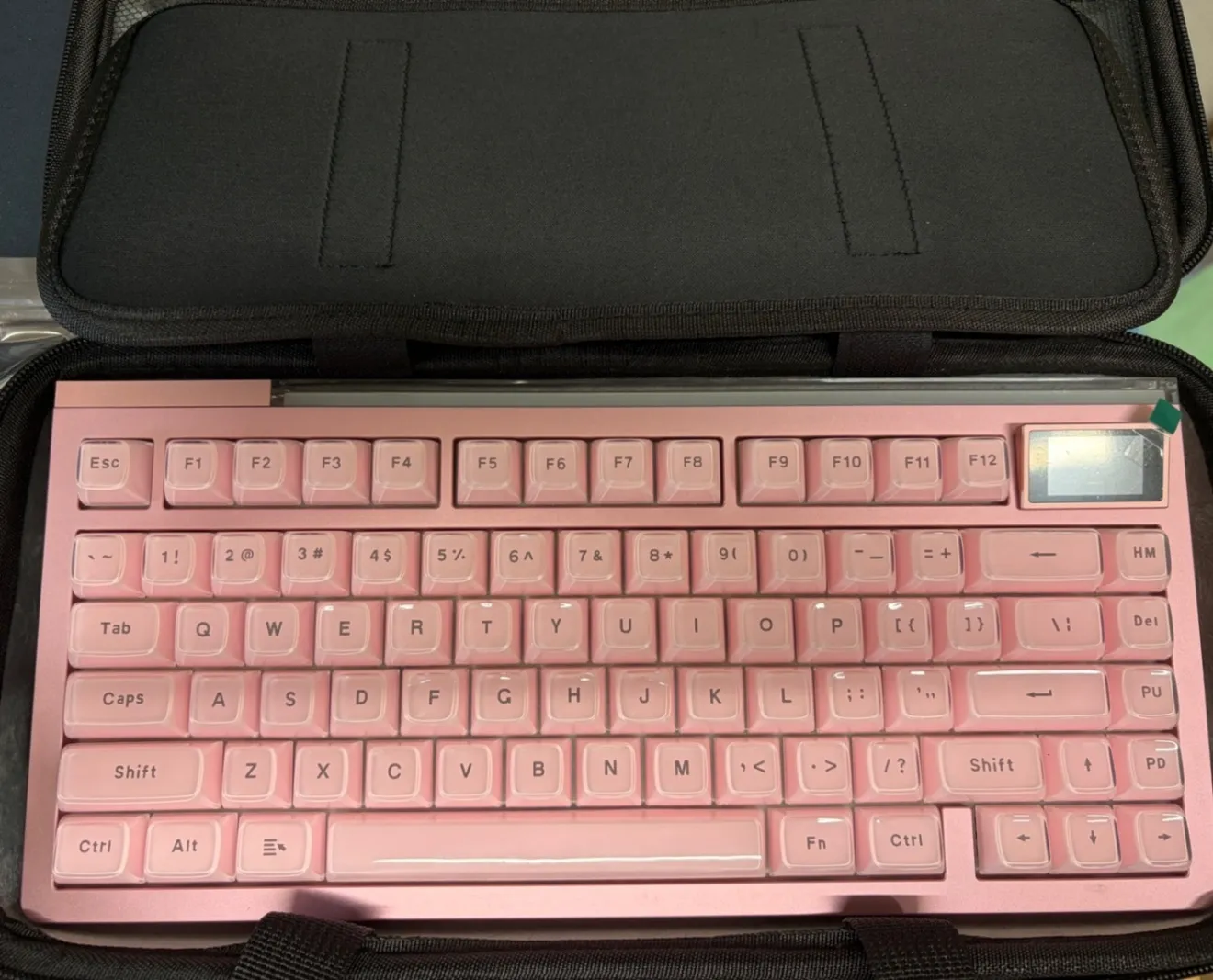 EPOMAKER GLOW75 ピンク GrayWood V4 MOAキーキャップ RGB液晶