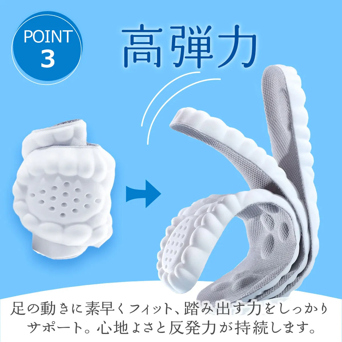 インソール 衝撃吸収 立ち仕事 スポーツ 23〜29cm ホワイト ブラック