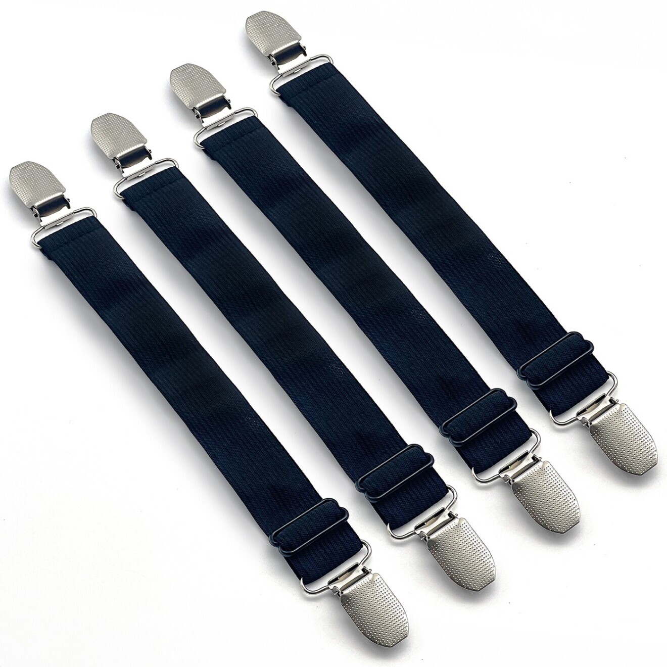 溶接面 バンド ゴムバンド 幅25mm 革面（皮面） 長さ調整可 取付クリップ付き 黒 4本セット