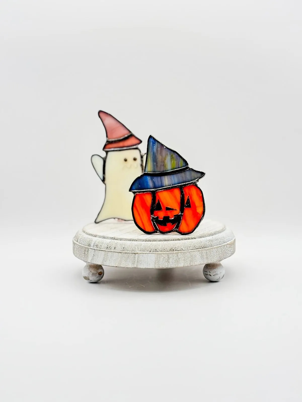 ステンドグラスのハロウィンオブジェ｜おばけとジャックオーランタン