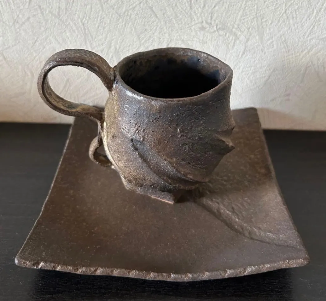 コーヒーカップ&ソーサー(金彩) 器 陶器 和食器 受賞作家 手作り 一点物 ⑥