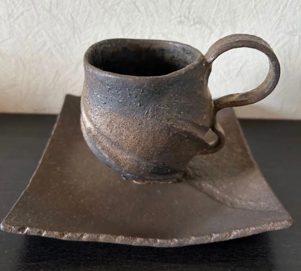 コーヒーカップ&ソーサー(金彩) 器 陶器 和食器 受賞作家 手作り 一点物 ⑥