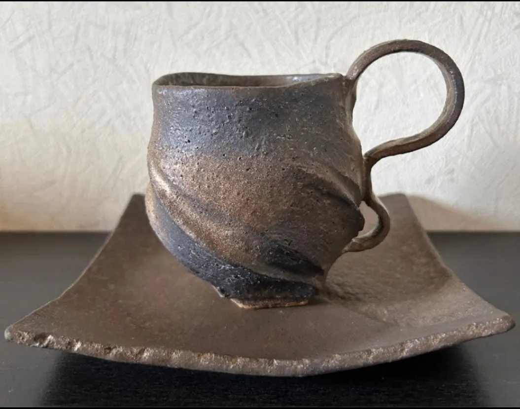 コーヒーカップ&ソーサー(金彩) 器 陶器 和食器 受賞作家 手作り 一点物 ⑥