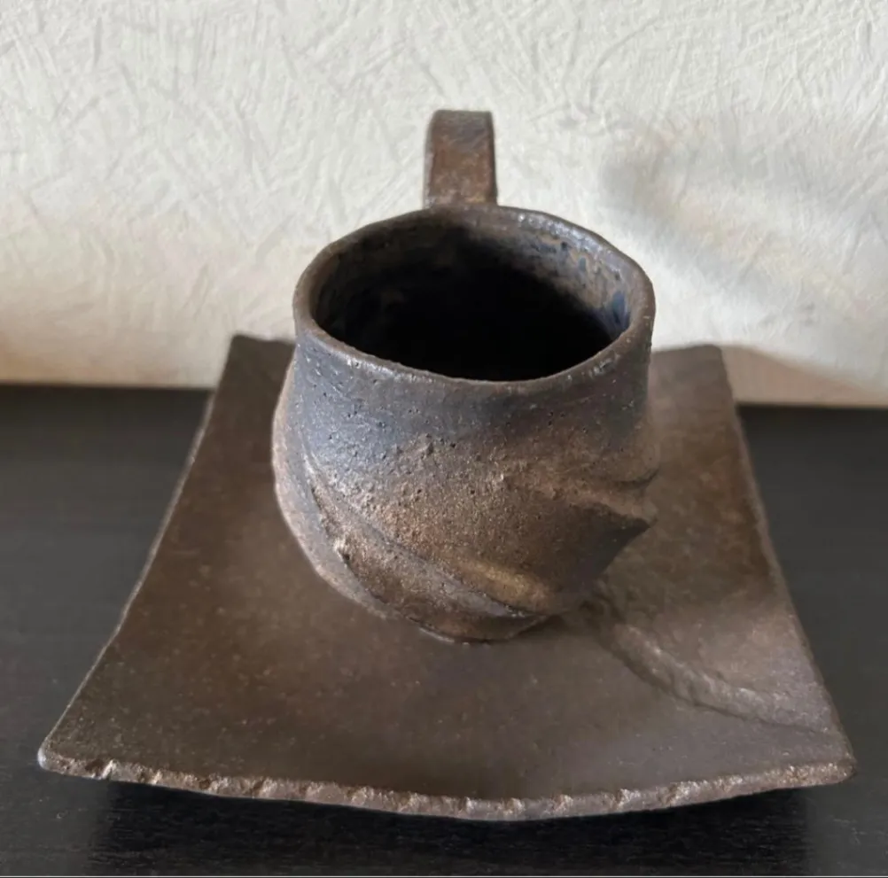 コーヒーカップ&ソーサー(金彩) 器 陶器 和食器 受賞作家 手作り 一点物 ⑥