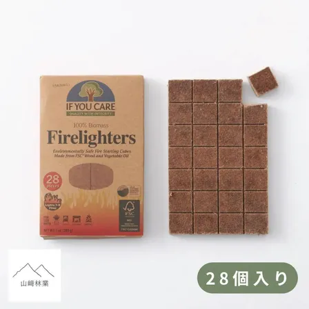 【匂いの少ない着火剤】ファイアーライター(28個入ボックス) イフユーケア