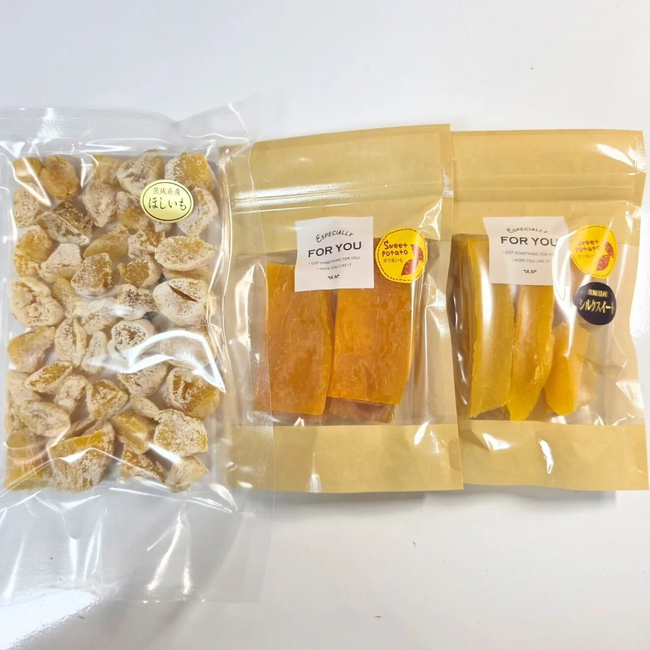 茨城県産 紅はるか 訳ありB品 干し芋 (丸干しの端っこ ＆ほしあかね・シルクスイート)合計345g