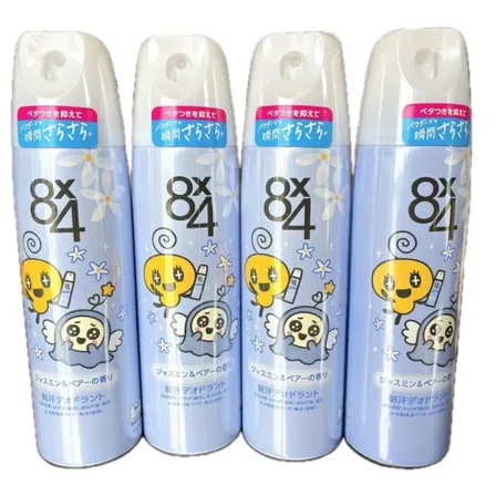 8x4 パウダースプレー たまごっち ジャスミン&ペアーの香り 150g 4本セット エイトフォー