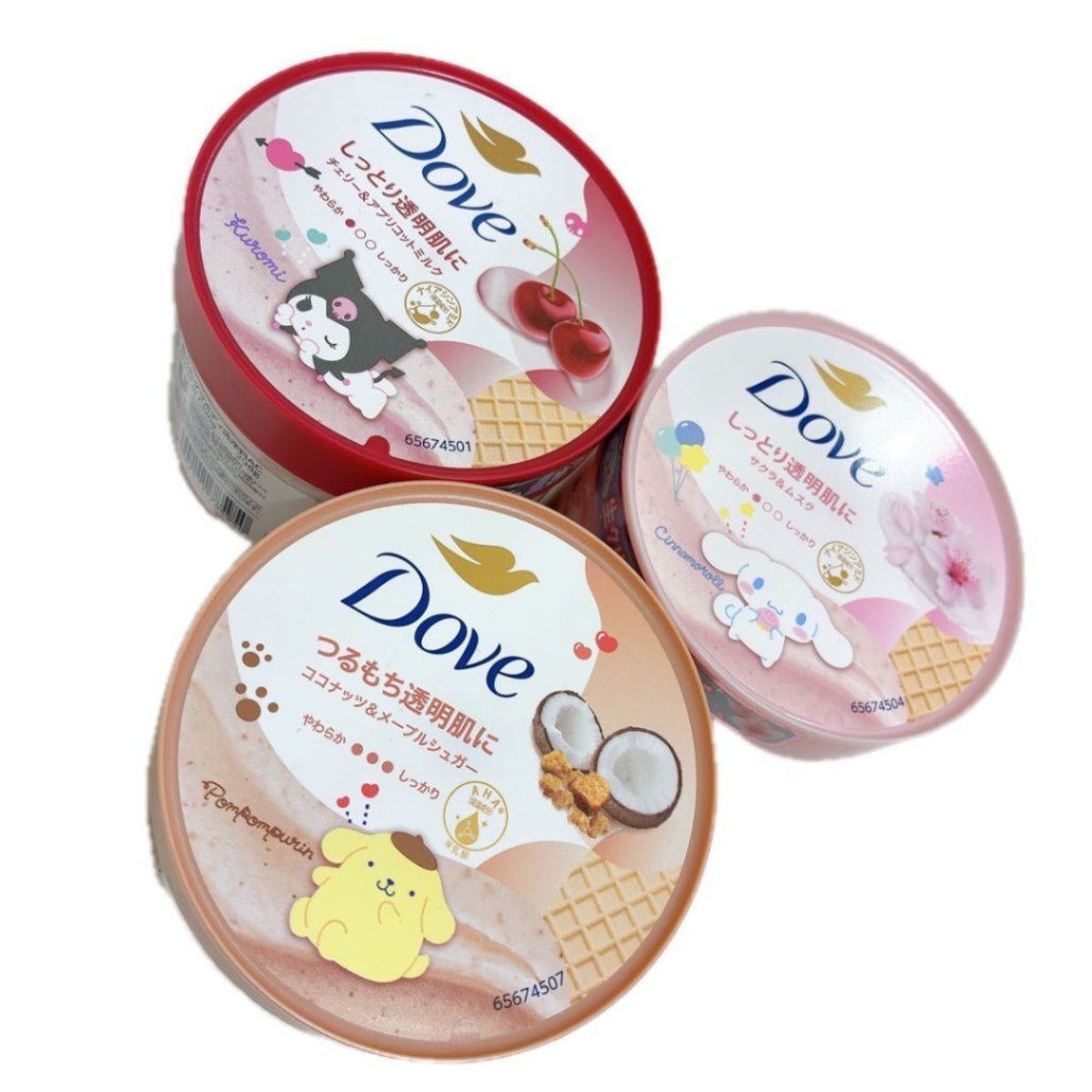 Dove ダヴ ふわとろクリーミースクラブ サンリオコラボ 3個セット クロミ ポムポムプリン