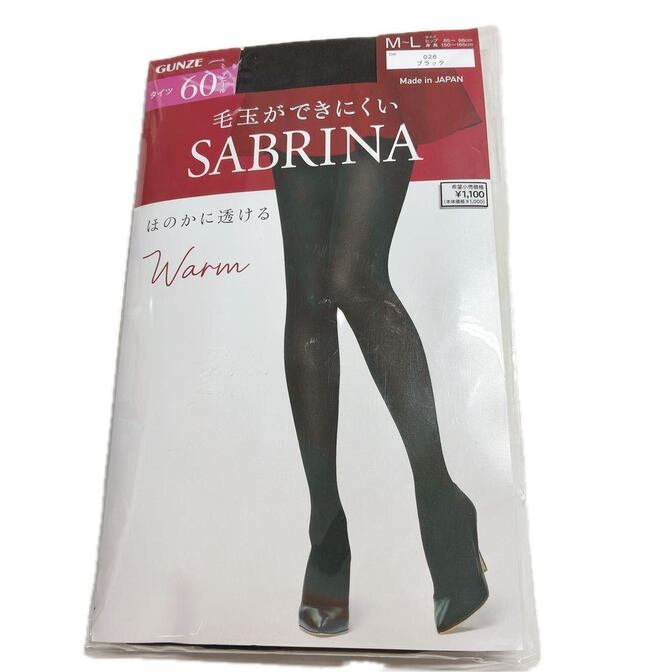 GUNZE SABRINA グンゼ サブリナ 60デニール ウォームタイツ M-L ブラック