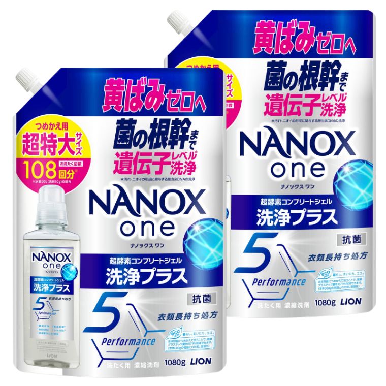 NANOX one(ナノックスワン) 洗浄プラス 詰め替え 超特大1080g 2〜6個セット