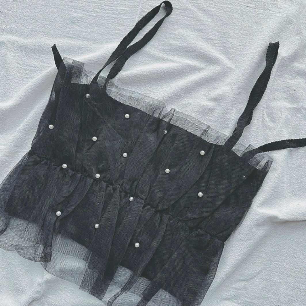 稼祭🔥【lamu.】PearlTulleLayeredBustier/シアーチュールパールビスチェ
