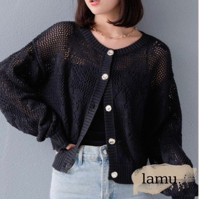 稼祭🔥【lamu.】FloralCrochetCardigan/フラワーレースクロシェカーディガン