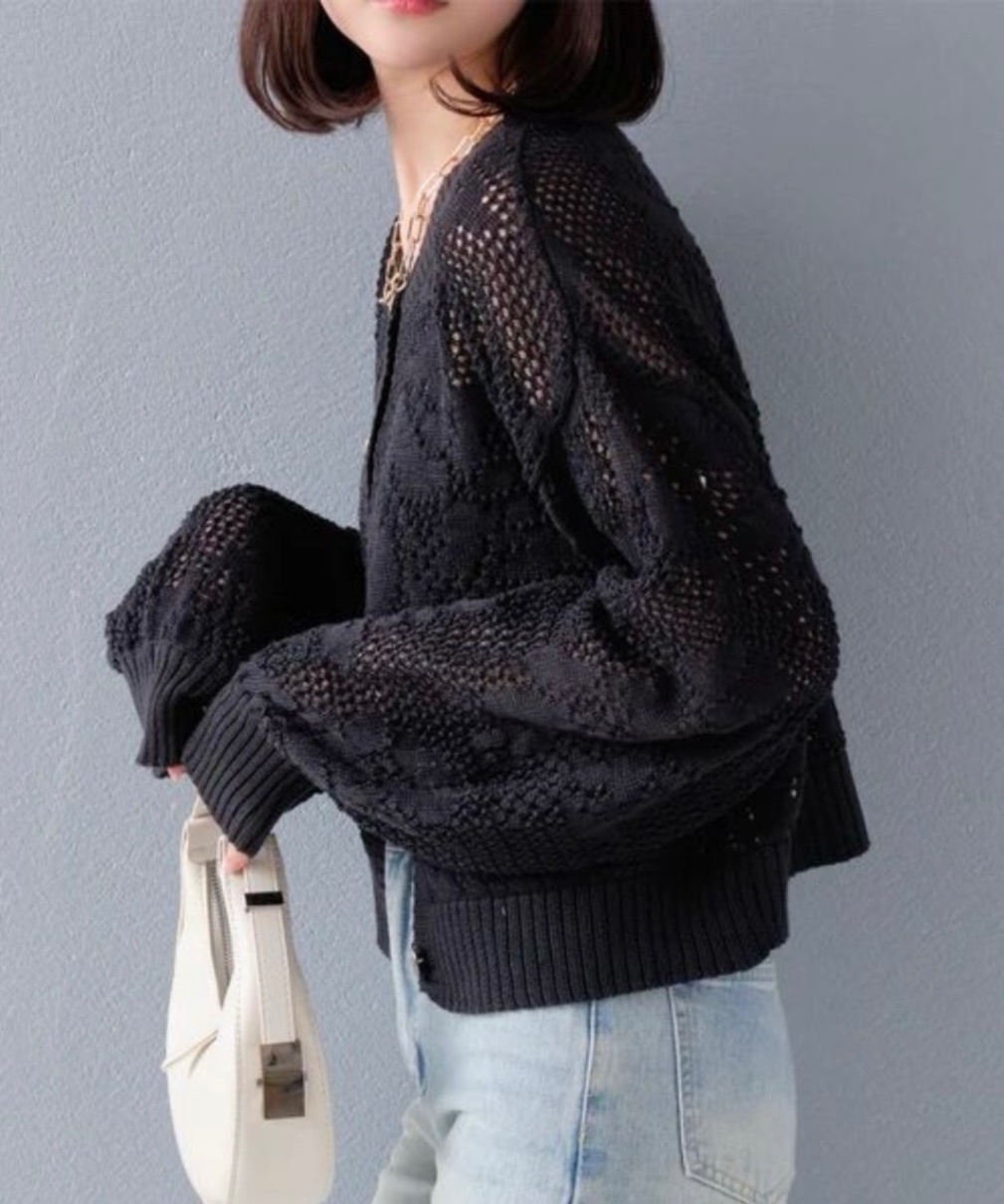 稼祭🔥【lamu.】FloralCrochetCardigan/フラワーレースクロシェカーディガン