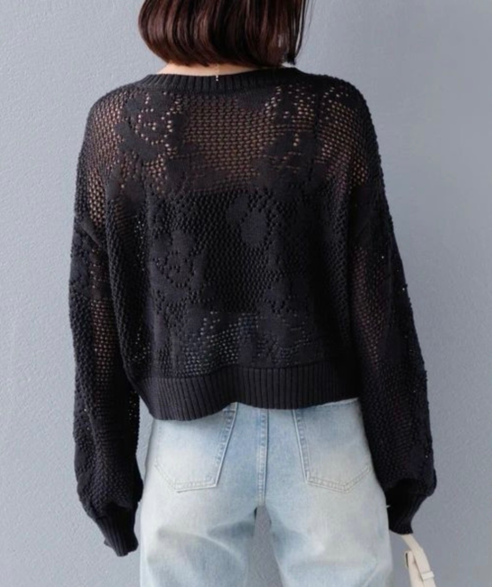 稼祭🔥【lamu.】FloralCrochetCardigan/フラワーレースクロシェカーディガン