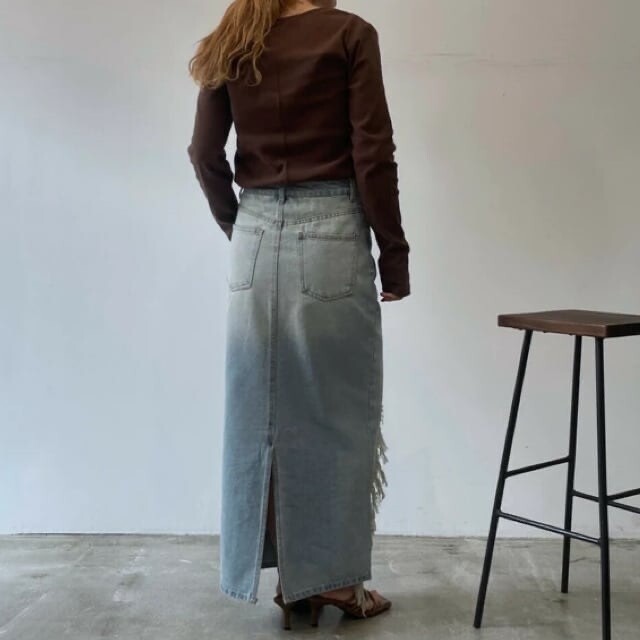 稼祭🔥【lamu.】VintageDenimLongSkirt|ヴィンテージ風デニムロングスカート
