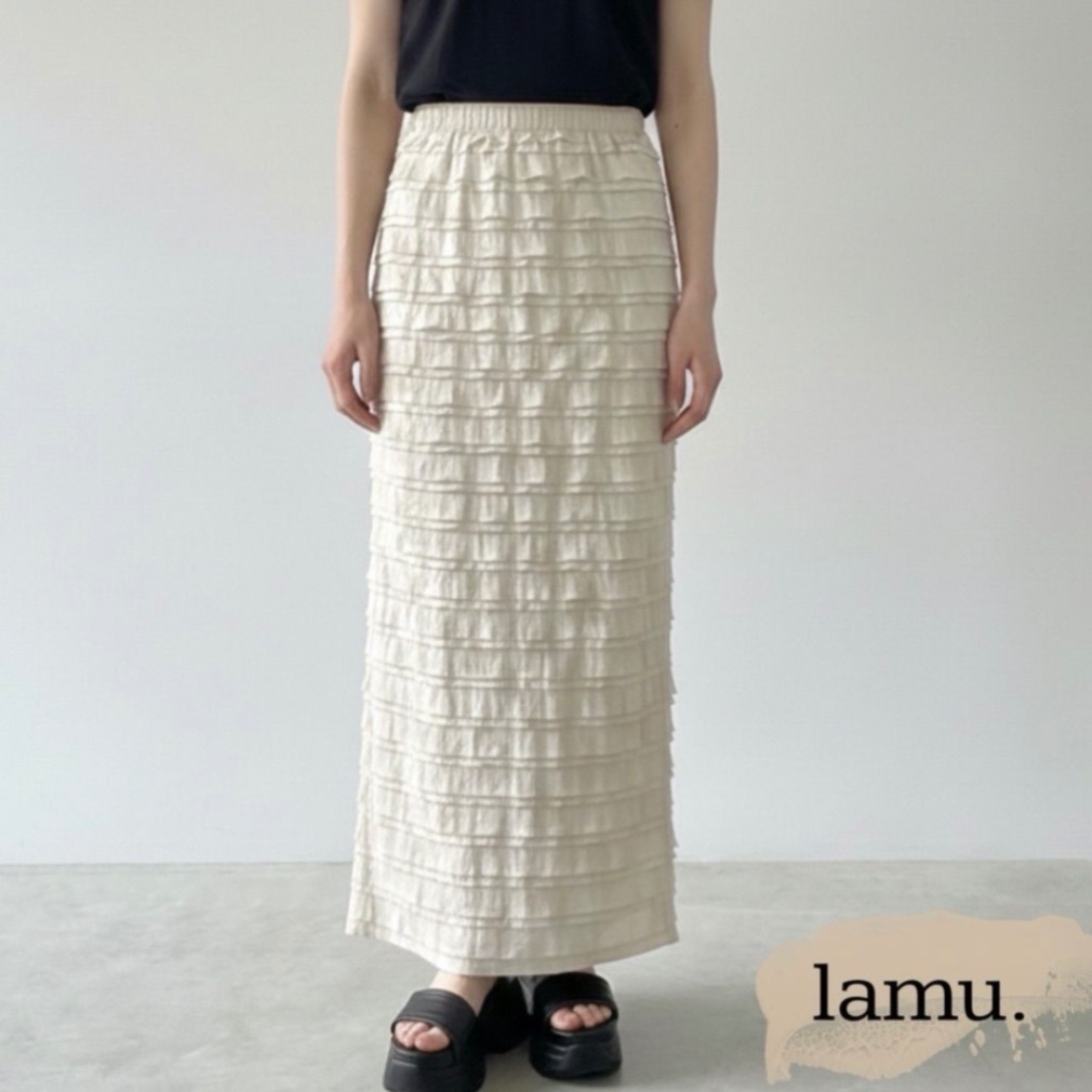 稼祭🔥【lamu.】SoftFrillLayeredSkirt|フリルティアードスカート ホワイト