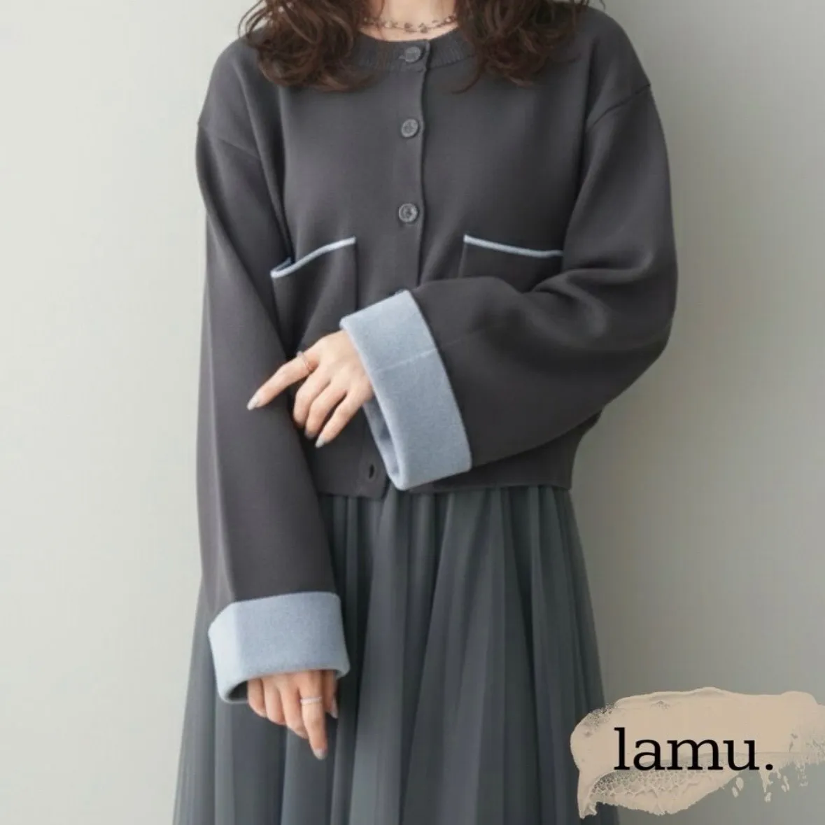 稼祭🔥DoubleFaceColor AccentCardigan|ダブルフェイスニットカーディガン