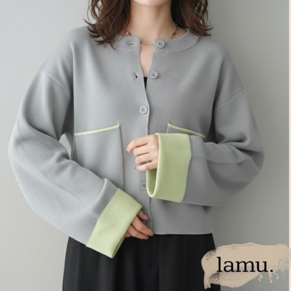 稼祭🔥DoubleFaceColor AccentCardigan|ダブルフェイスニットカーディガン