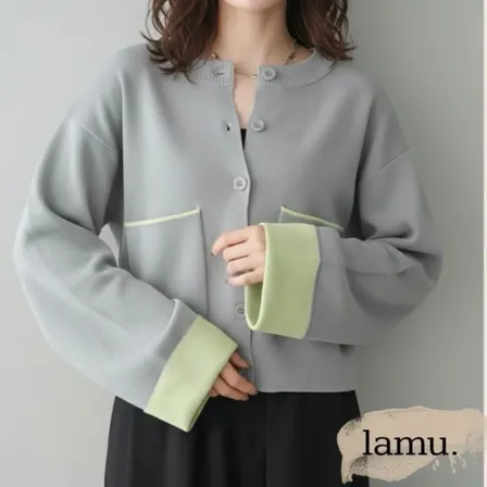 稼祭🔥DoubleFaceColor AccentCardigan|ダブルフェイスニットカーディガン