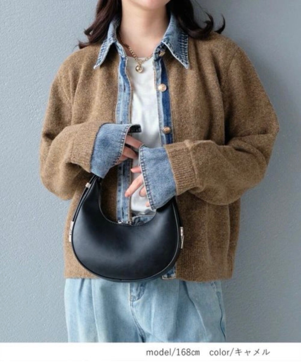 稼祭🔥DenimSwitchingKnitCardigan|デニム切替ニットカーディガン キャメル