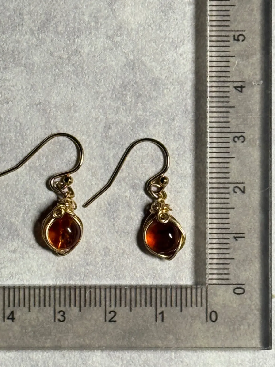 【ハンドメイド】秋灯り｜アンバー（琥珀）×14kgf  ピアス／イヤリング