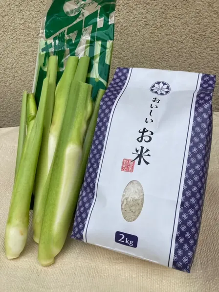 【秋限定セット】旬のマコモタケ500g＆新米「はるみ」2kg【秋の味覚】