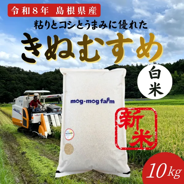 令和8年産新米 島根県産きぬむすめ白米10kg 5年連続特A産地一等米相当発送直前精米 【秋の味覚】