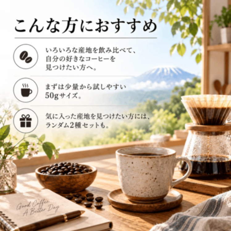 【送料込み】キリマンジャロ コーヒー豆50g｜あさだ珈琲