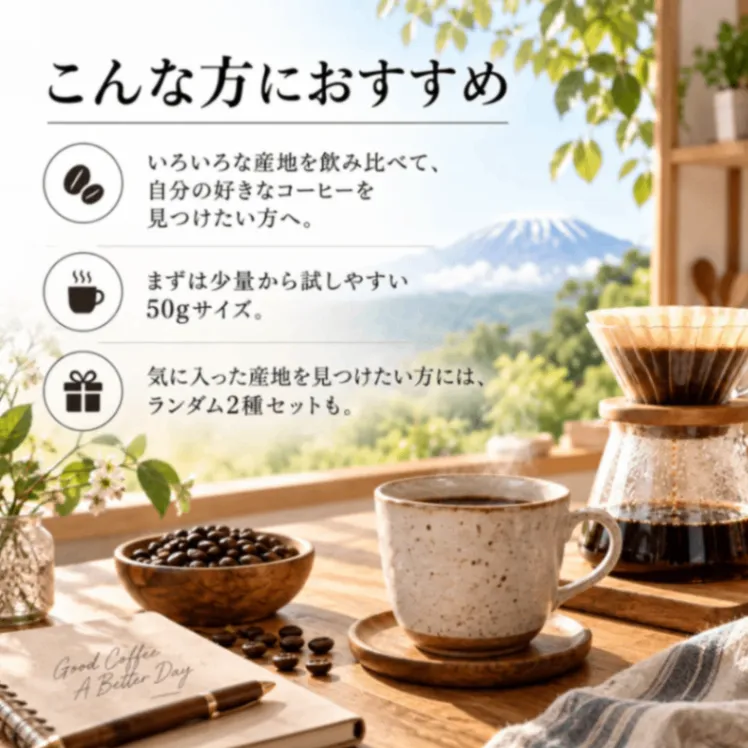 【送料込み】キリマンジャロ コーヒー豆50g｜あさだ珈琲