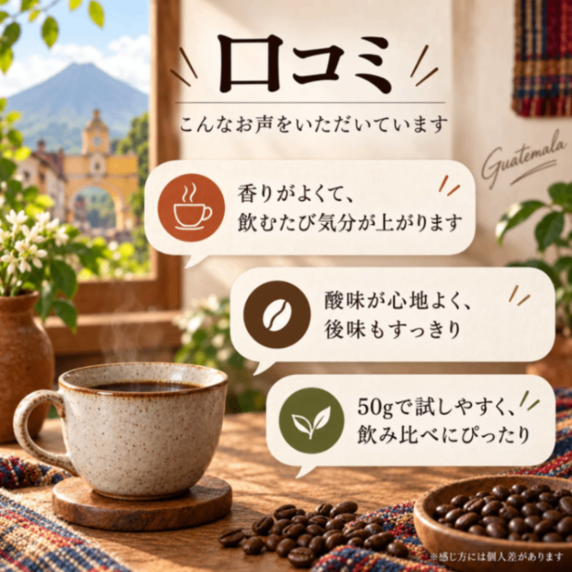 【送料込み】グアテマラ コーヒー豆50g｜あさだ珈琲