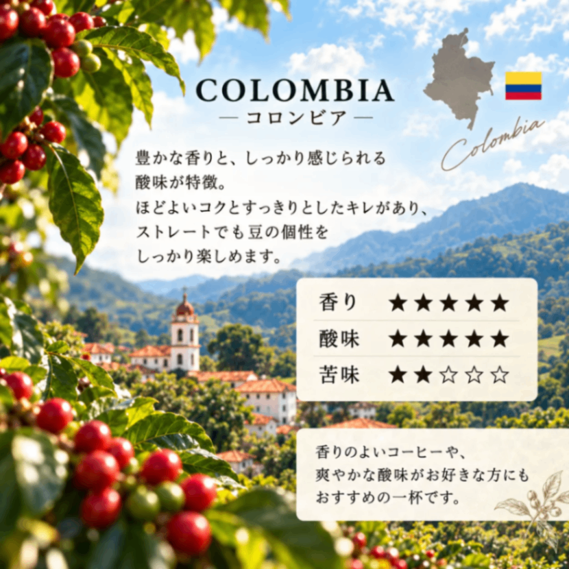 【送料込み】コロンビア コーヒー豆50g｜あさだ珈琲